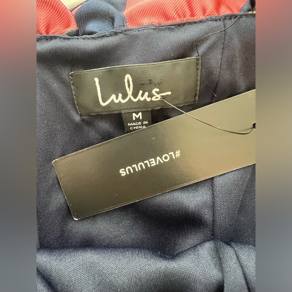 NWT: Lulu's Pop The Bottle Metallic Floral Jacquard Cocktail Mini Dress Size M - Picture 7 of 10